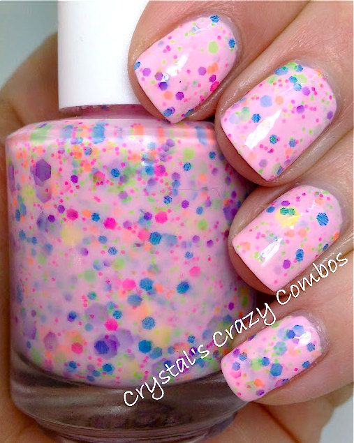 Свадьба - NEW Neon--I Lost My Marbles: Custom-Blended NEON Glitter Nail Polish / Lacquer