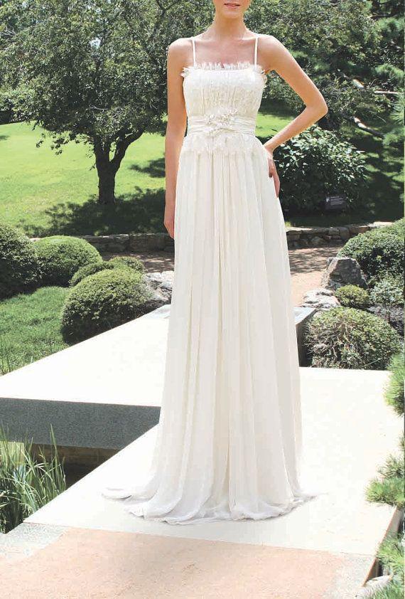 Mariage - Romantic Wedding Gown Boho Beach Wedding Dress Vintage Style Wedding Dress Bohemian Wedding Dress Made To Order