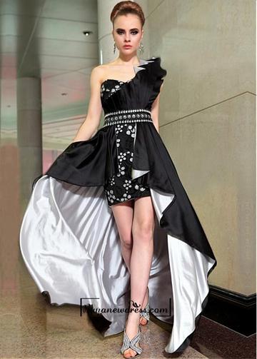 زفاف - Amazing Stylish A-line One Shoulder Neckline Raised Waistline High-low Prom Dress 6063