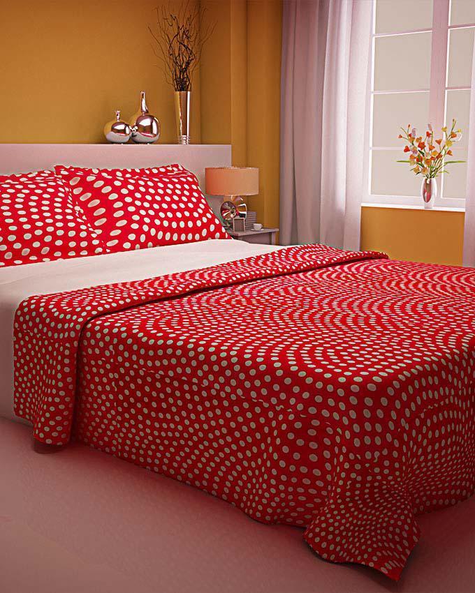 Wedding - Zapprix White Red Designs Polka Dot Ladybug Bedding With Two Pillow Covers