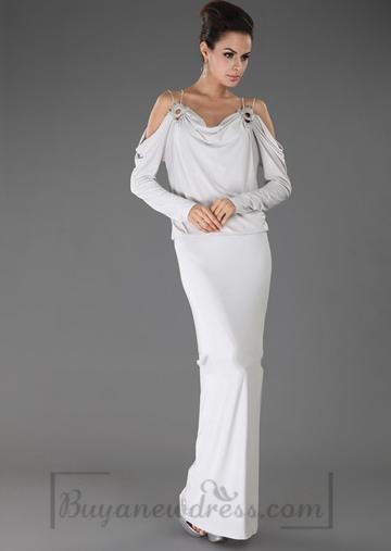 Mariage - Long Empire Off-the-shoulder Evening Dress