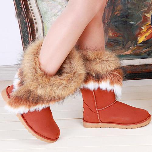 زفاف - Cheap Women's Snow Boots Sexy Chestnut Winter Warm Artificial Fur Ankle Boots - Women's Apparel Trendy