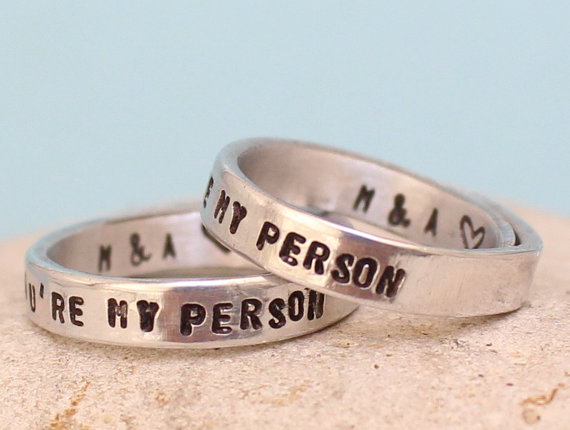 Свадьба - Personalized You Are My Person Rings - Beautiful Ring Photo