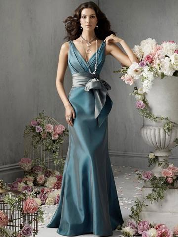 Mariage - Jasper Elegant Floor Length A-line V-neck Bridesmaid Dress