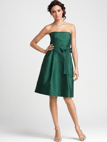 زفاف - Classic Strapless A-line Knee Length Empire Bridesmaid Dress