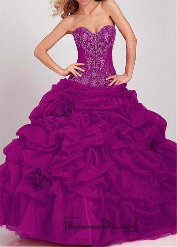 Mariage - Beautiful Organza & Tulle Sweetheart Neckline Ball Gown Prom Dress