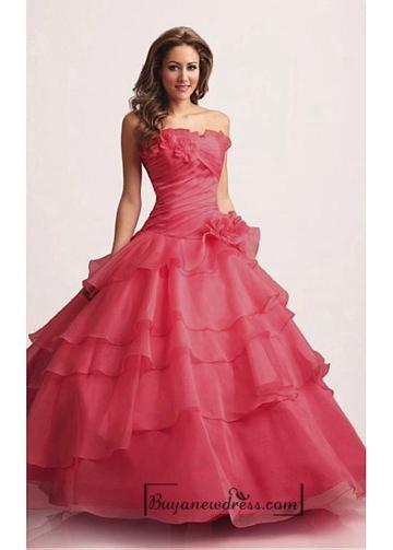 Свадьба - Beautiful Organza Strapless Frill Layered Gown