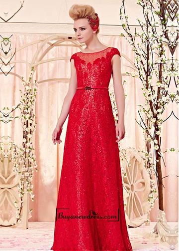 زفاف - Attractive Lace & Organza & Tulle A-line Jewel Neckline Prom Dress