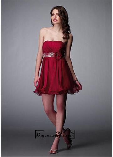 Mariage - A-line Homecoming Dress Beaded Waistband With A Flower