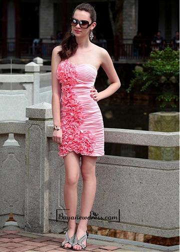 Mariage - Matte Silk like & 30A Net Strapless Neckline Short Prom Dress