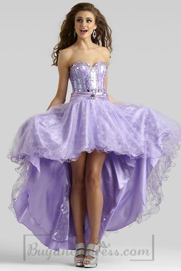 Mariage - A-line Zipper High Low Tulle,lace Natural Waist Prom Dress