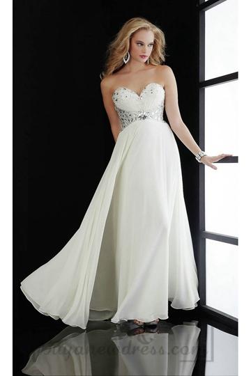 زفاف - Empire Long Sweetheart Zipper A-line Prom Dress