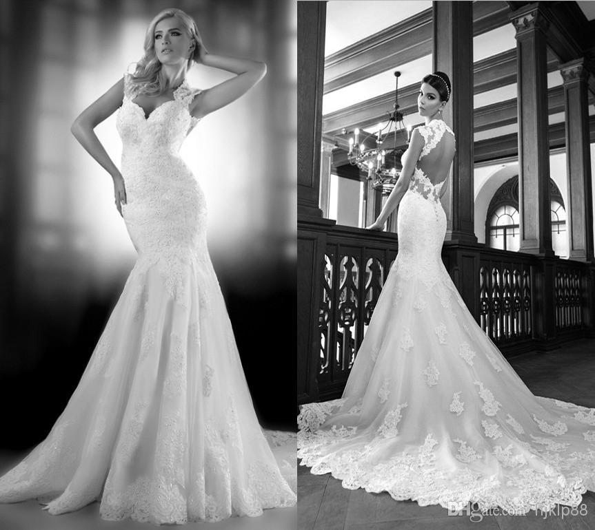 Wedding - Cheap Bride Dress - Discount Tulle Lace Mermaid Wedding Dresses Applique Backless Wedding Online with $117.07/Piece 