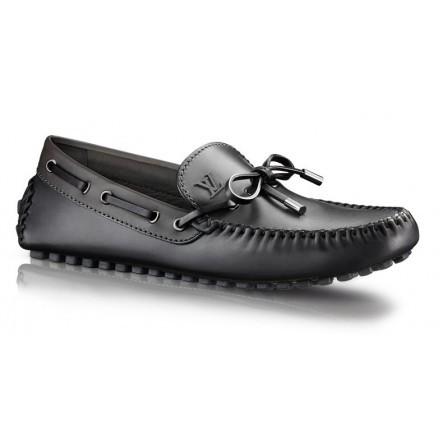 زفاف - LOUIS VUITTON LV Arizona Black Driving Moccasin Italian Leather Shoes