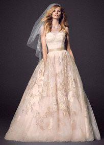 زفاف - Strapless Corset Gown With Rose Applique Detail Style CWG614