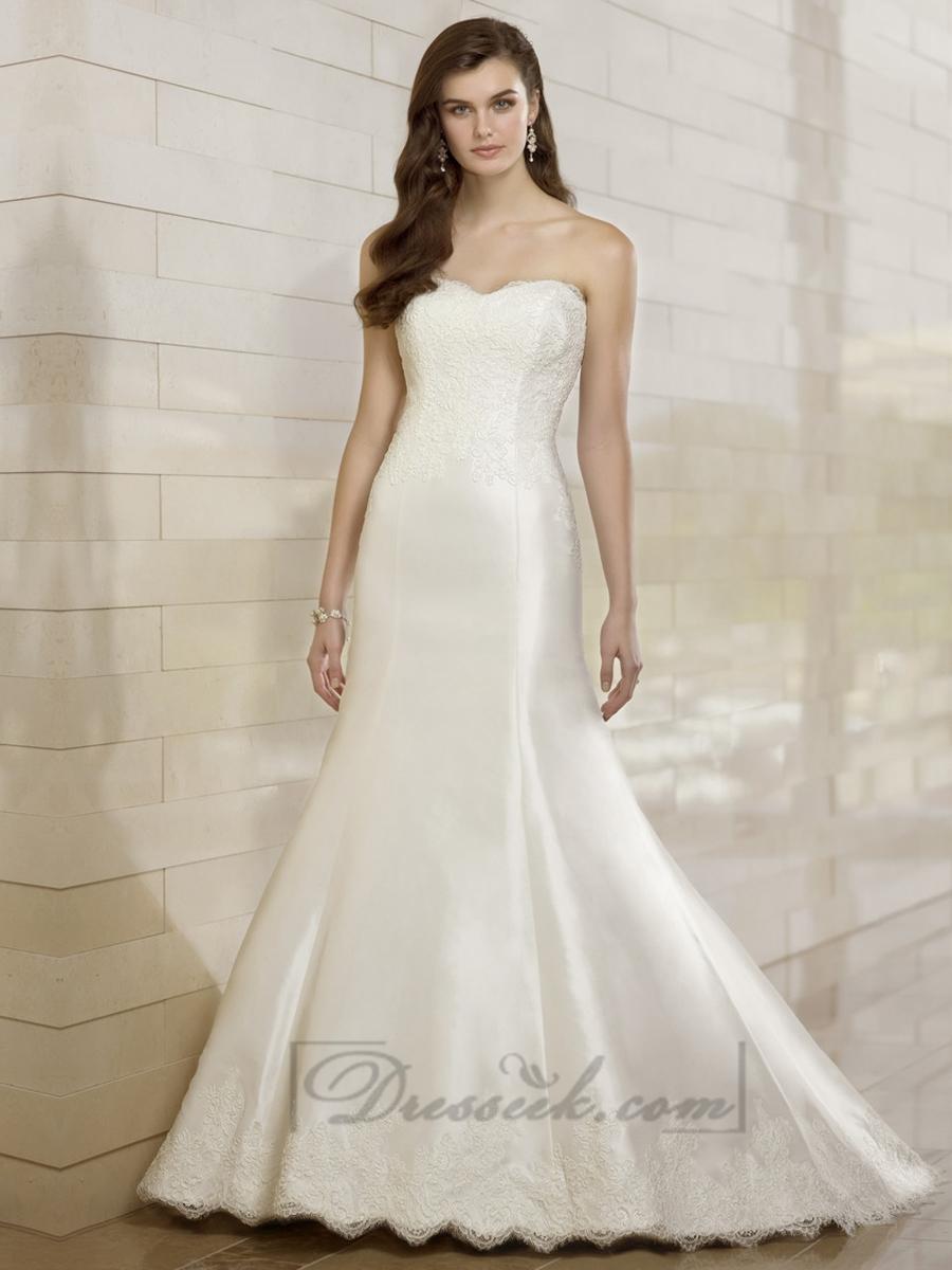 Mariage - Elegant Fit and Flare Lace Appliques Sweetheart Wedding Dresses