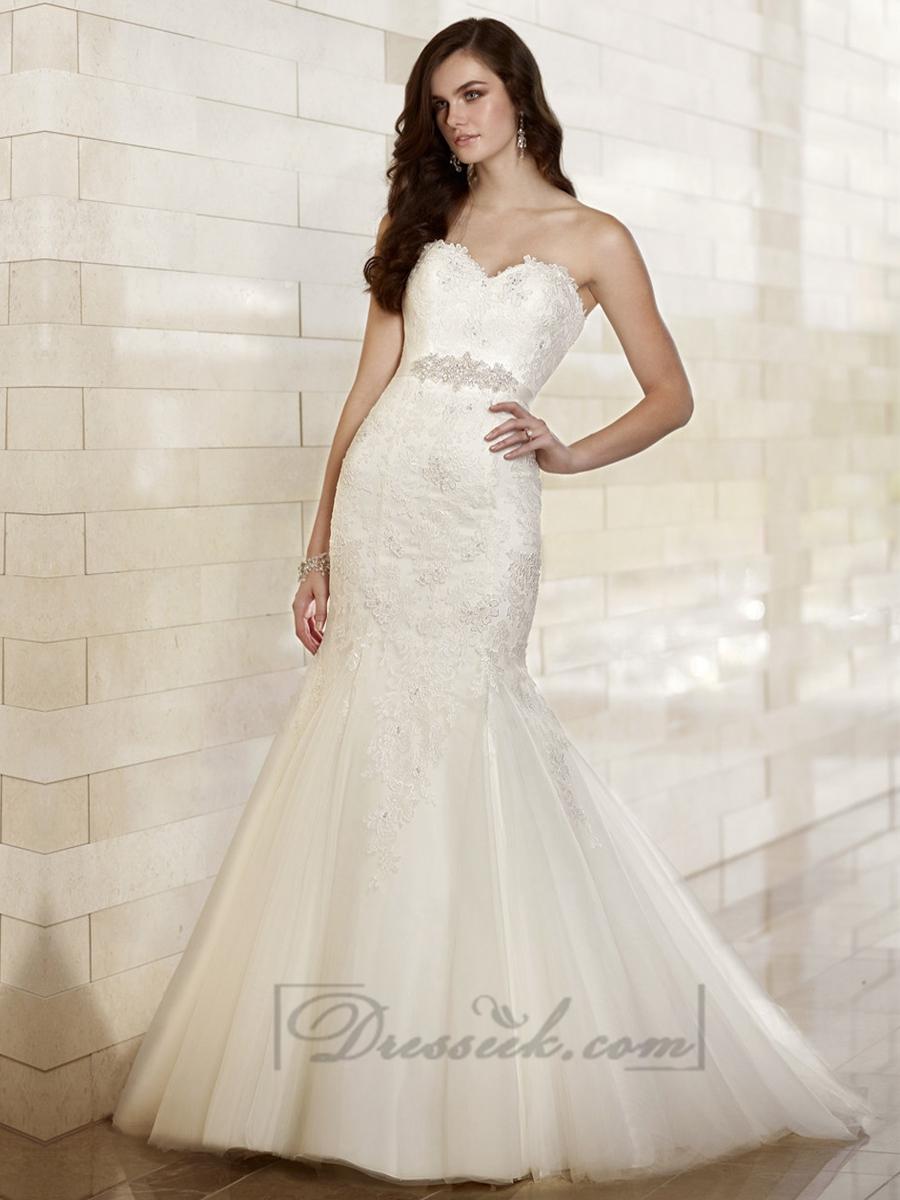 Wedding - Fit and Flare Sweetheart Lace Appliques Wedding Dresses