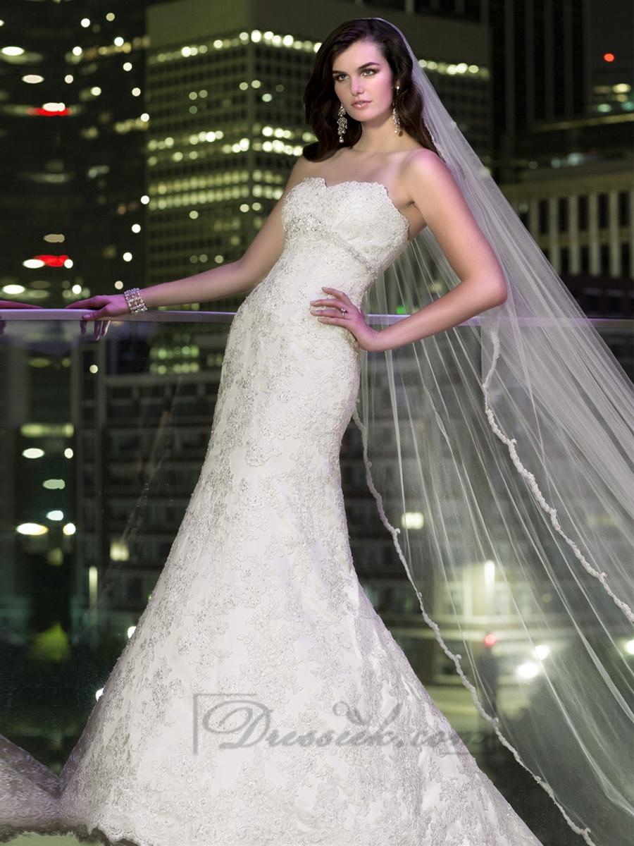 Mariage - Sweetheart A-line Beading Lace Appliques Wedding Dresses with Beading Belt