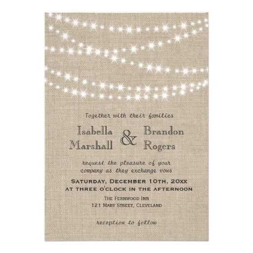 Mariage - Twinkle Lights Typography Wedding Invitation