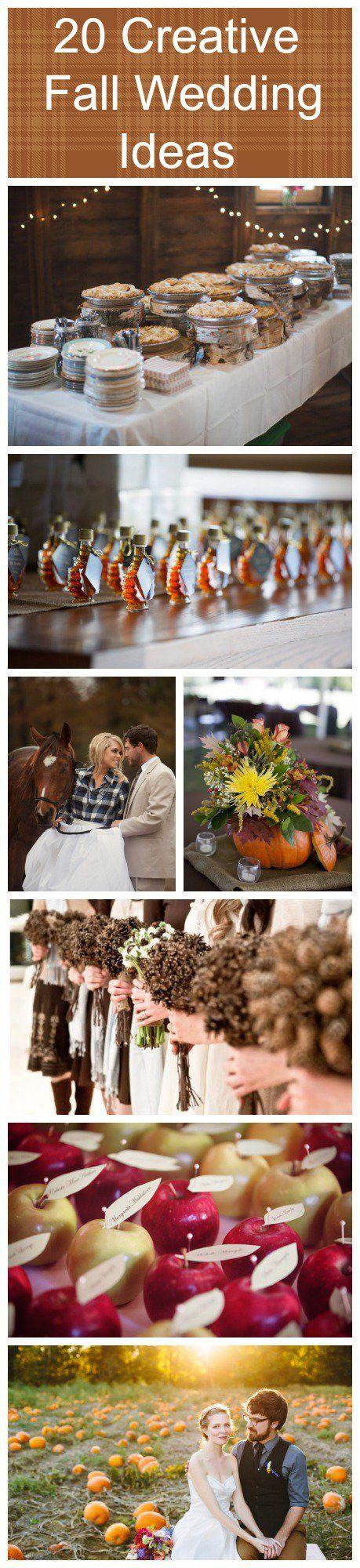 Mariage - 20 Creative Fall Wedding Ideas