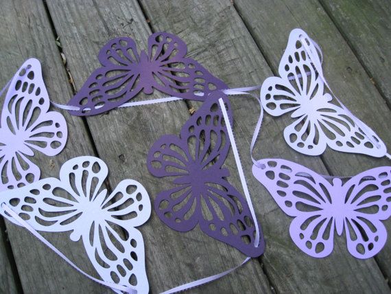 Hochzeit - HUGE Butterfly Garland. 13 Feet. Purple, Lilac, Lavender. Perfect For Weddings, Showers, Birthday, Home Decoration. Custom ORDERS Welcome