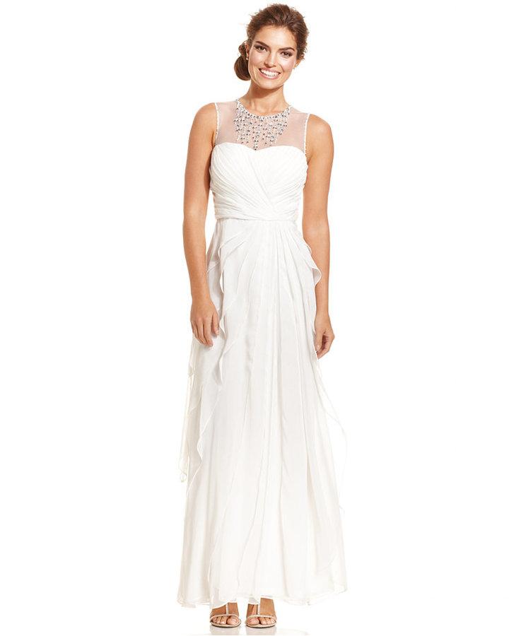 Wedding - Adrianna Papell Embellished Tiered Chiffon Gown