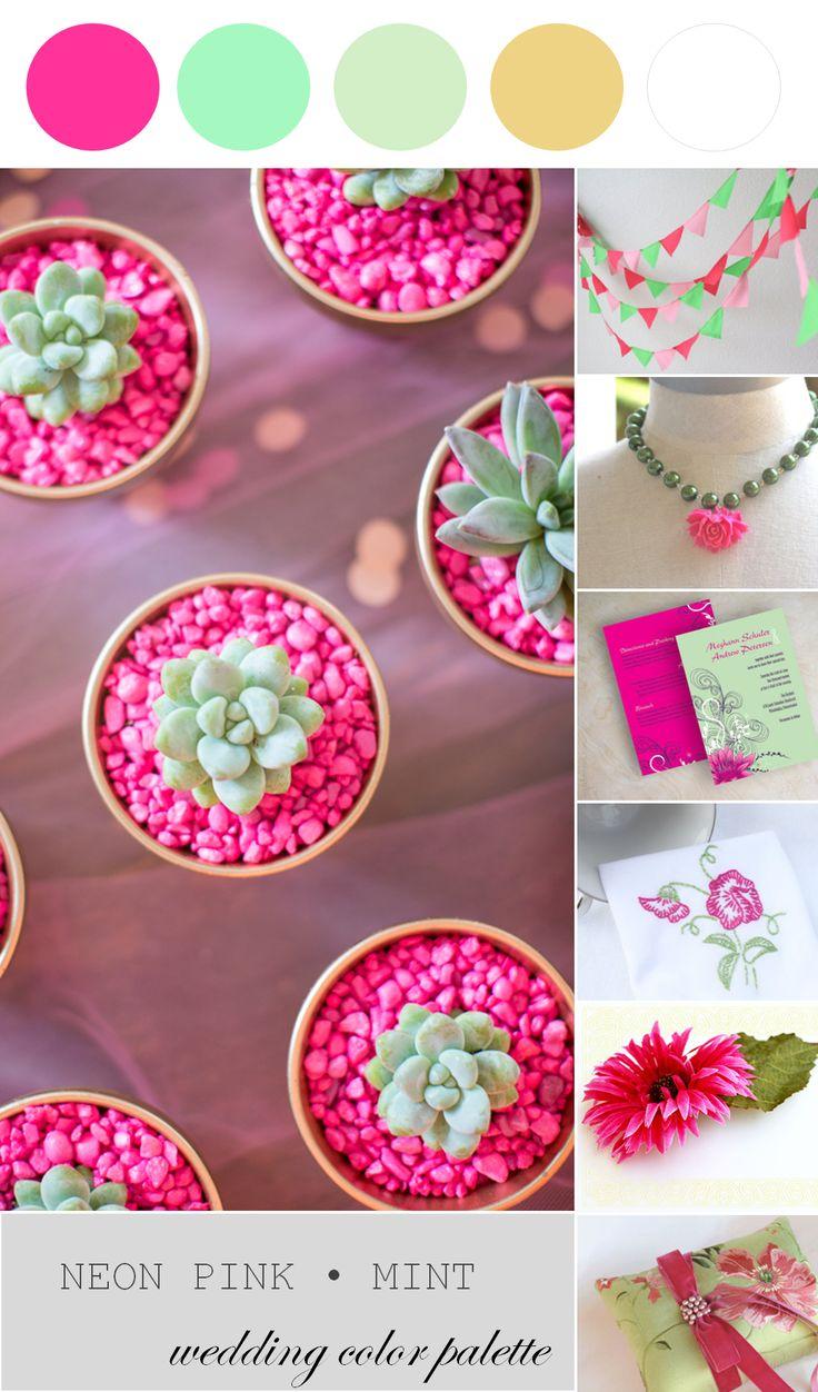 Wedding - Neon Pink And Mint