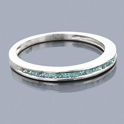 Mariage - Ultra Thin Blue Diamond Wedding Band 0.29ct Sterling Silver