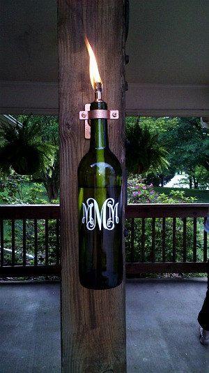 Hochzeit - Monogrammed Wine Lantern