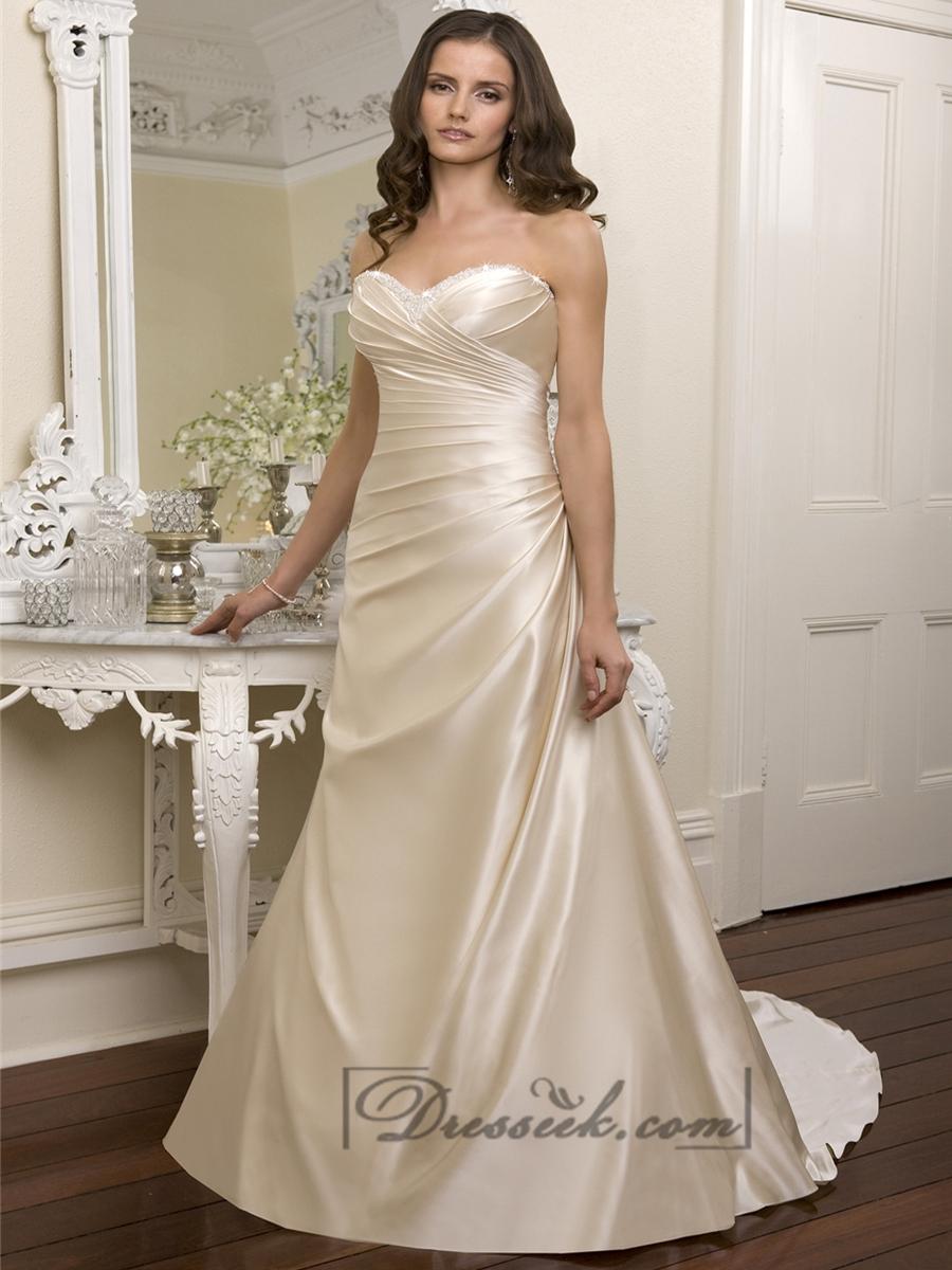 Hochzeit - Elegant Beaded Sweetheart Cross Bodice Wedding Dresses Featured Beaded Cutout Back