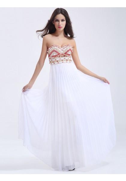 Hochzeit - Princess Sweetheart Floor Length White Evening Dress
