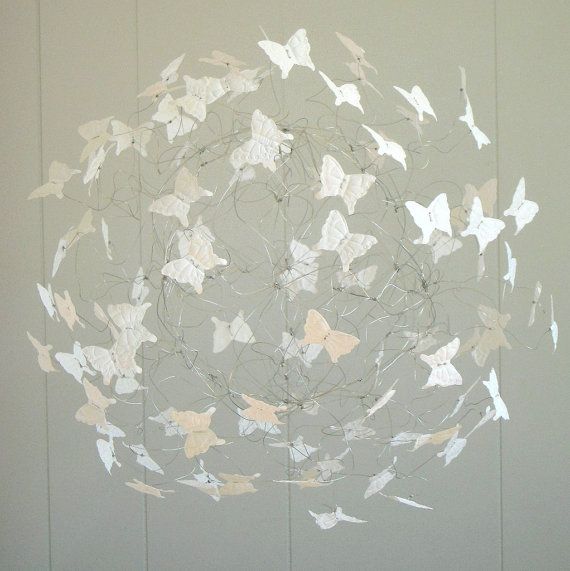 Hochzeit - Butterfly Wedding, Nursery Baby Mobiles, Crib Mobiles, Baby Girls Room, Mobiles With Butterflies