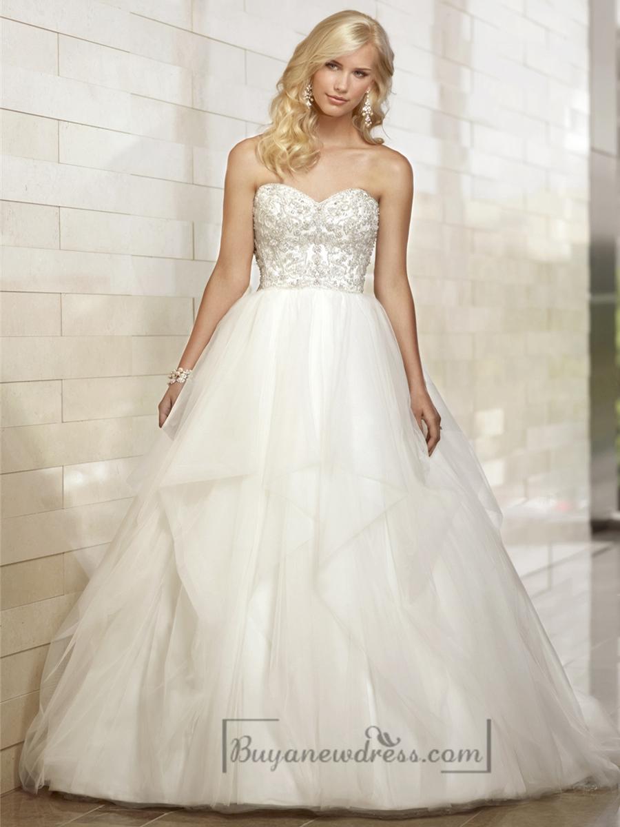 Свадьба - Gorgeous Sweetheart Beaded Bodice Ball Gown Wedding Dresses