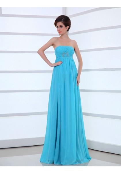زفاف - Strapless Floor Length Sleeveless Princess Evening Prom Dress