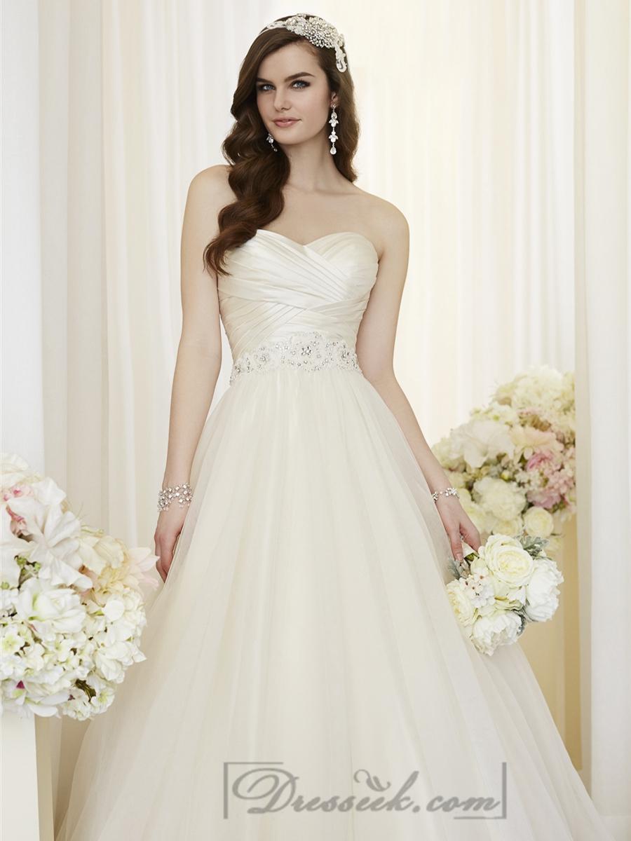 Mariage - Criss Cross Asymmetrical Sweetheart Neckline A-line Wedding Dresses