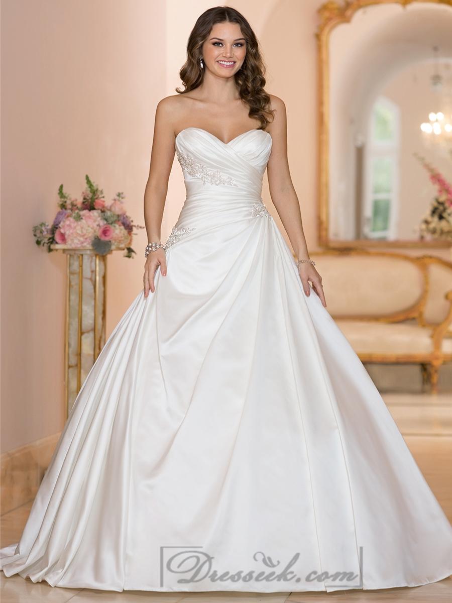 Hochzeit - Sweetheart Ruched Bodice Princess Ball Gown Wedding Dresses