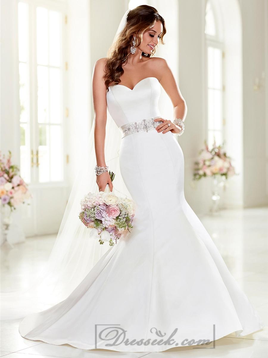 زفاف - Strapless Sweetheart Mermaid Wedding Dresses with Beading Waist