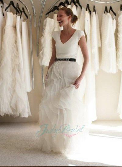 Hochzeit - JS405 stunning cascade layers organza bridal wedding skirt