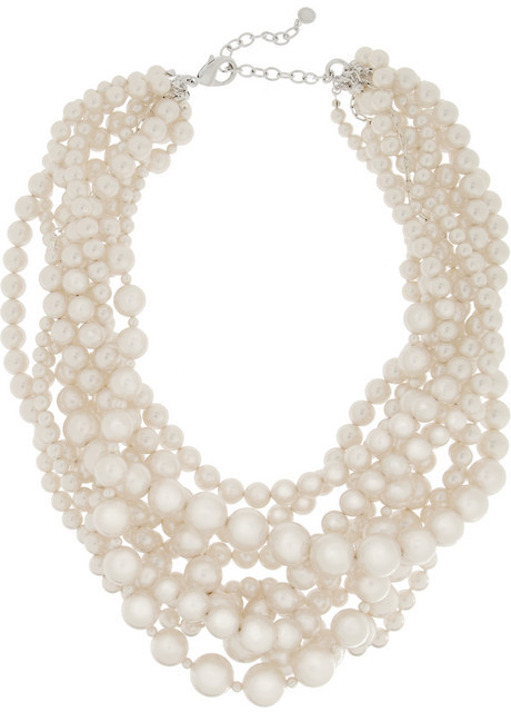 Wedding - Tom Binns Ultra Pearl silver-plated Swarovski pearl necklace