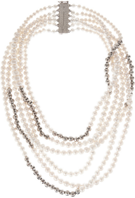 Mariage - Rosantica Palladium-plated freshwater pearl necklace