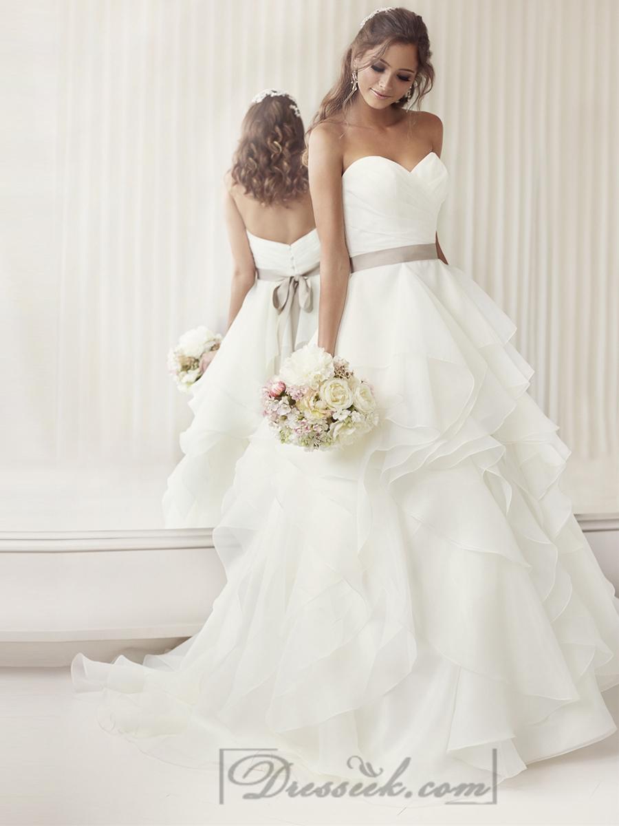 Wedding - Elegant Sweetheart A-line Ruched Wedding Dresses with Layered Skirt