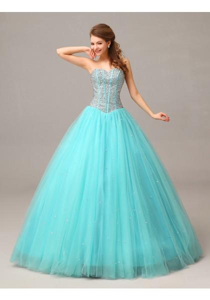 زفاف - Sweetheart Floor Length Sleeveless Ball Gown Prom Dress