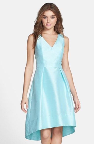 Mariage - Alfred Sung Satin High/Low Fit & Flare Dress (Online Only)