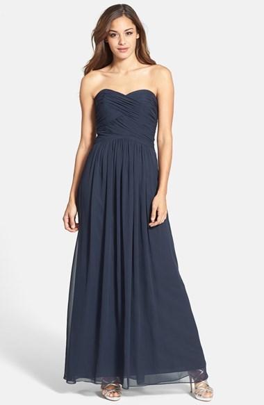 Mariage - Dessy Collection Strapless Ruched Chiffon Gown