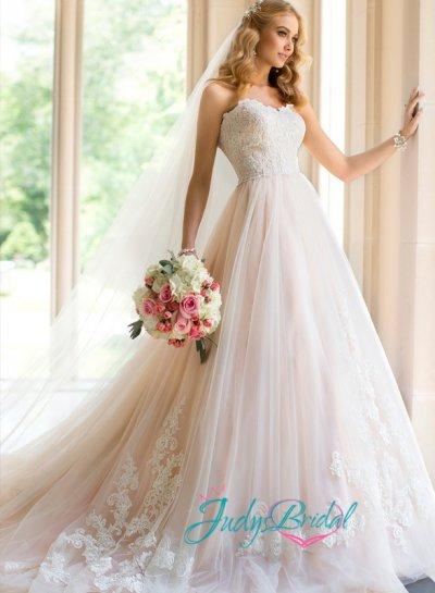 Mariage - JW15020 dreamlike fairy blush full flowy tulle wedding dress