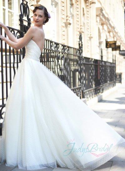 Свадьба - JW15076 Simply spring sweetheart a line dot tulle wedding dress