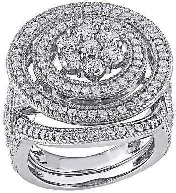 زفاف - 2 CT. T.W. Diamond Bridal Ring Set in 10K White Gold (GH I1-I2)