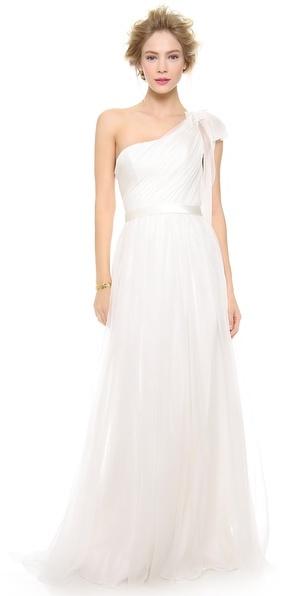 Hochzeit - Alberta Ferretti Collection One Shoulder Gown