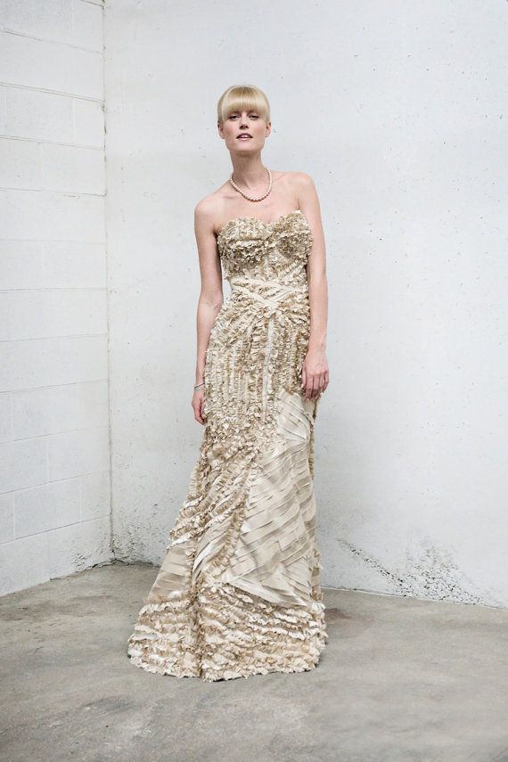 Hochzeit - Couture Satin Wedding Dress Strapless Mermaid