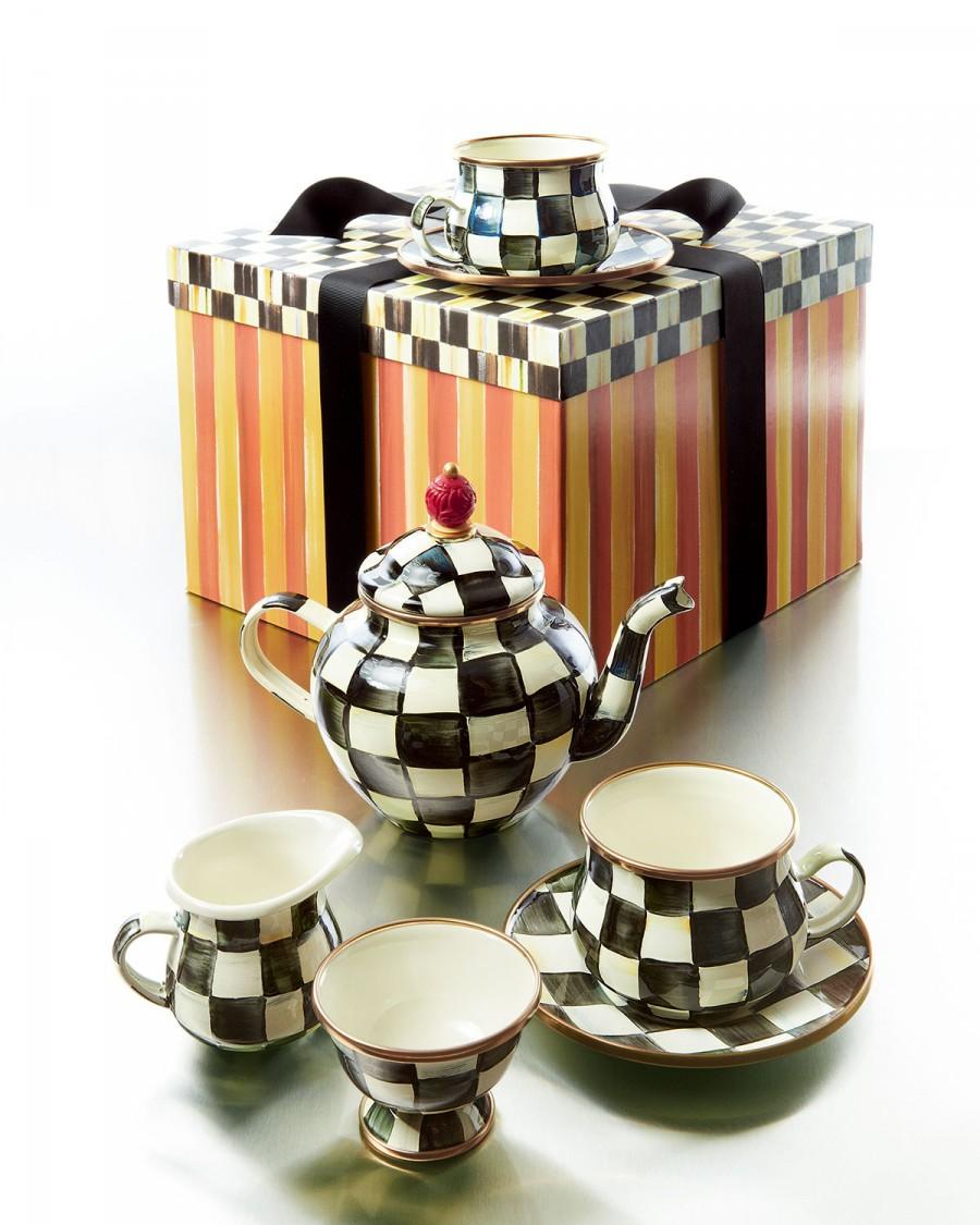 زفاف - MacKenzie-Childs				 		 	 	   				 				Courtly Check Teapot Set